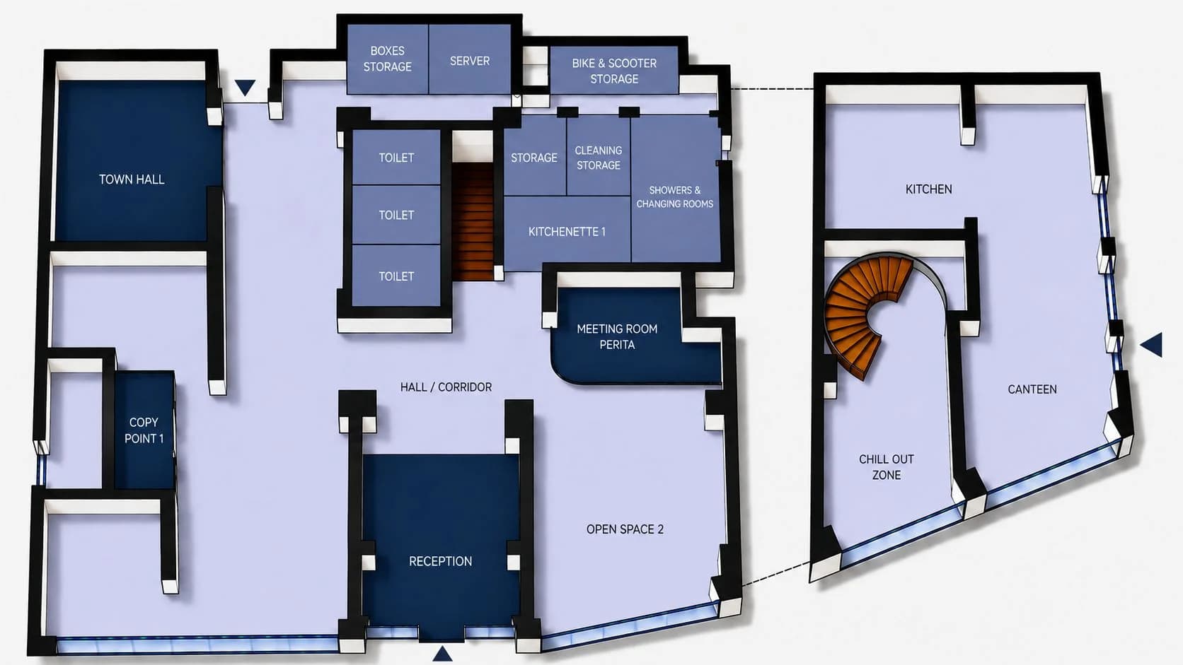 Ground-floor plan of FJX Tech Hub Málaga