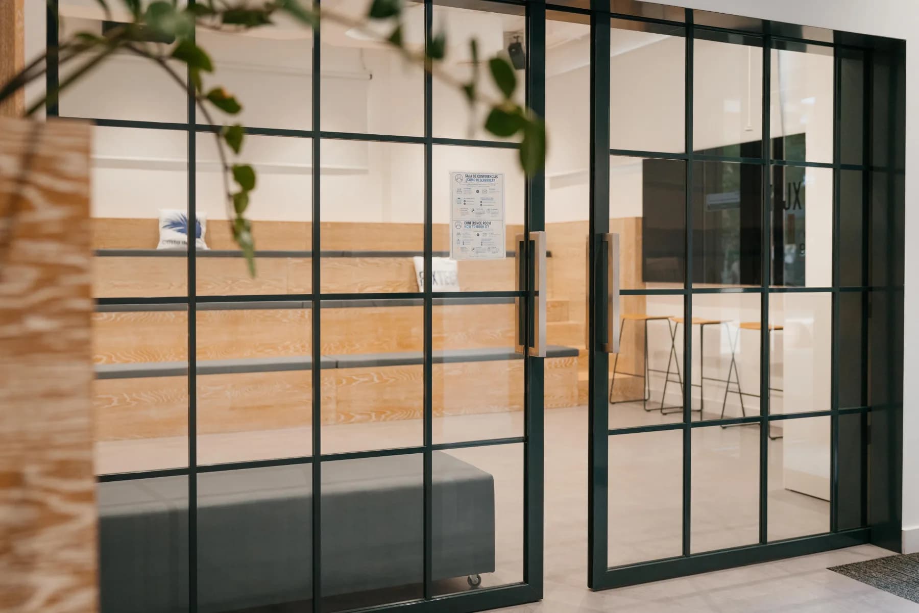 Glass meeting rooms at FJX Tech Hub